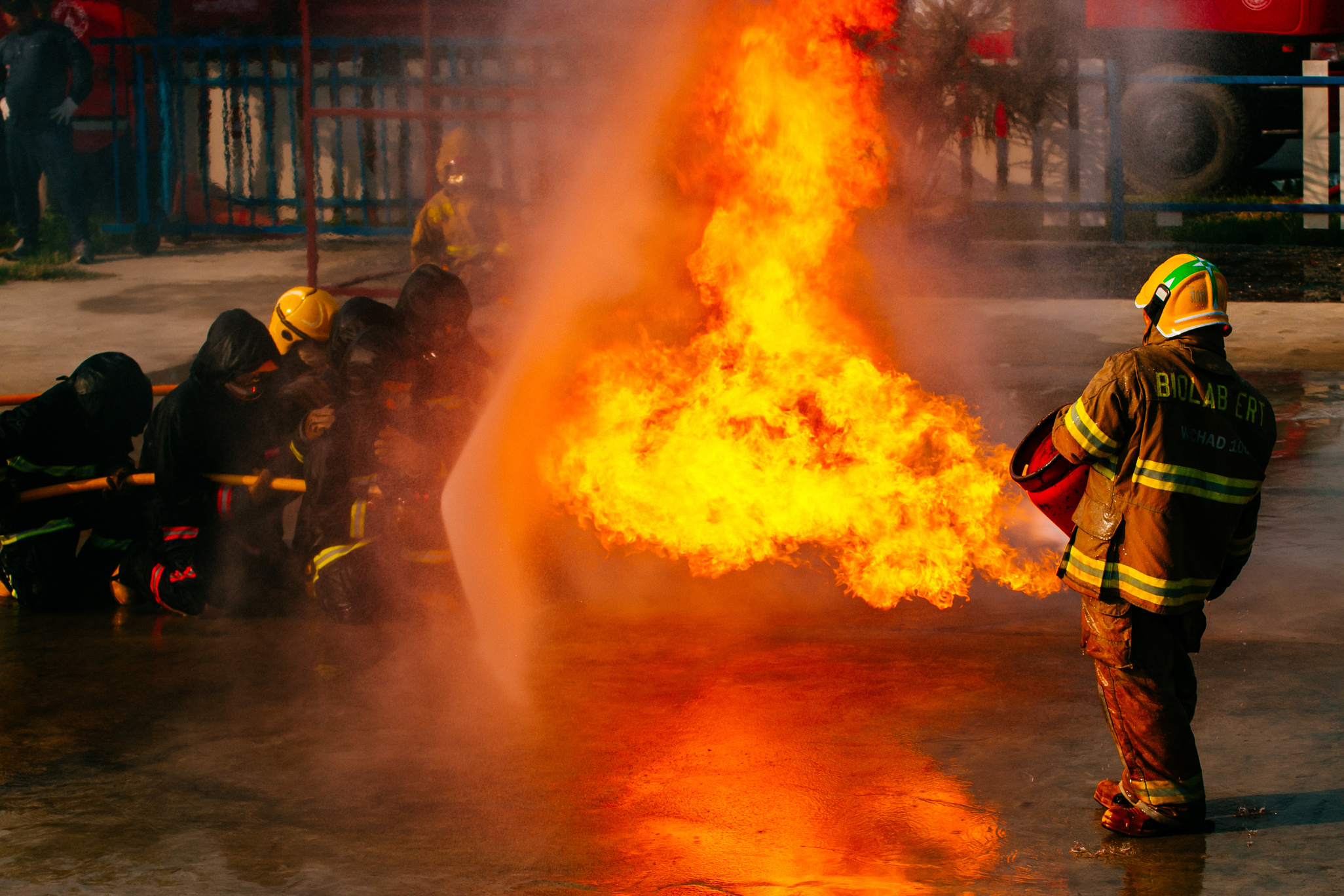 Firefighters training .fireman